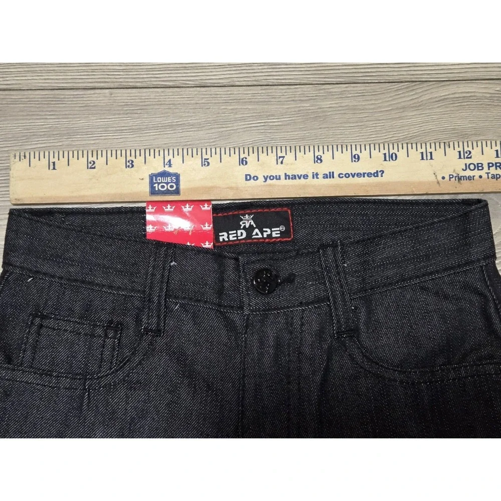 NEW Red Ape‎ Shorts BOYS Size 8 Black Y2K Embroidered Skater Street Wear Denim